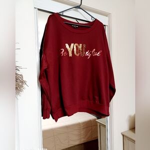 Almost Famous Red Sweater with Gold Accents